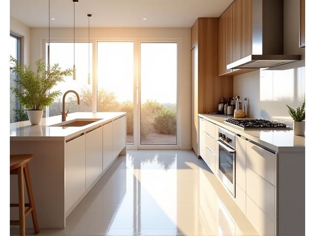 Sparkling clean kitchen after deep cleaning